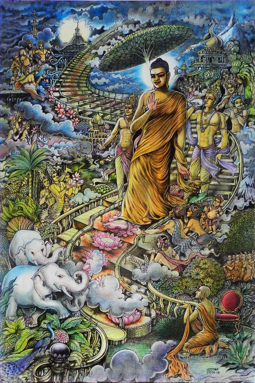 Buddha in heaven Buddhism Oil Paintings